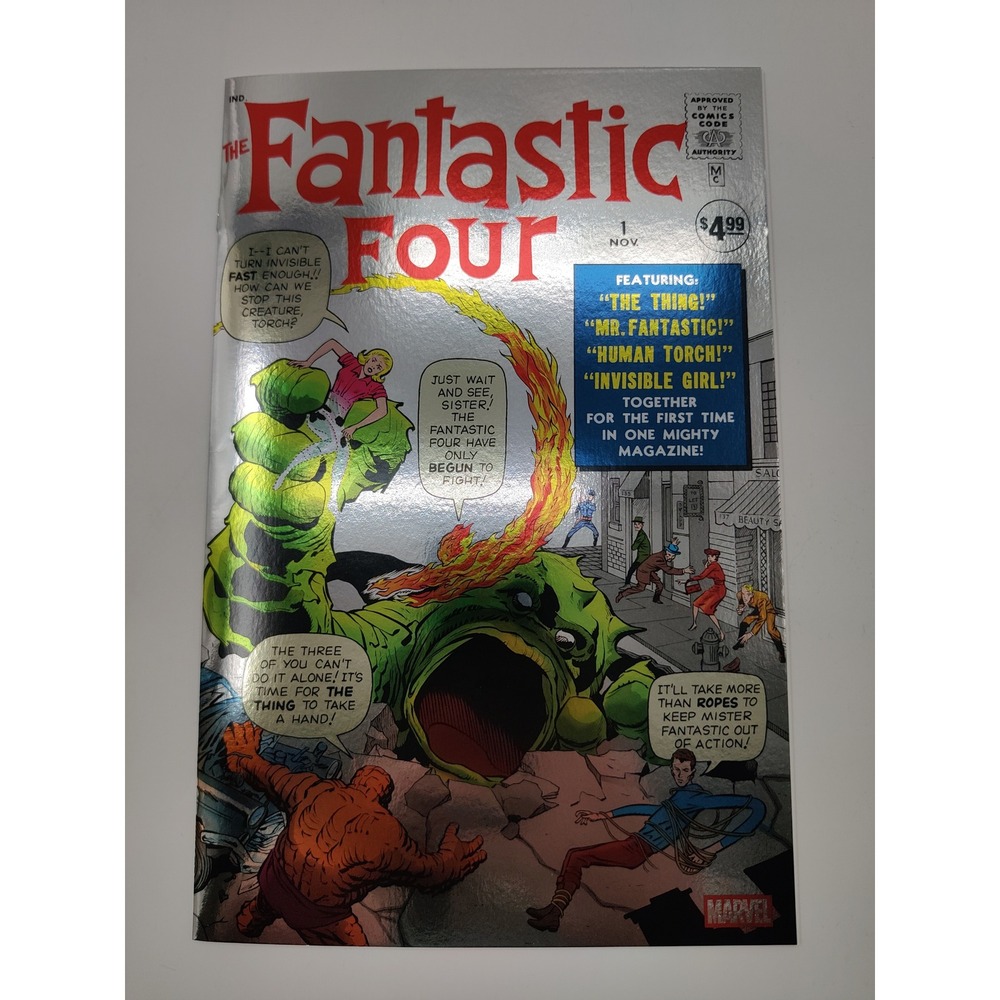 Marvel Fantastic Four 1 Silver Foil Variant Edition Jack Kirby Cover Art 2023